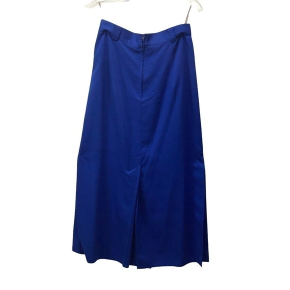 Skirt Midi Pencil 4 Slits Size S/M 38 Bright Blue Zip Tailor Made Austria Vtg - Picture 9 of 12